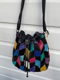 Image 2 of vintage leather patch bag 