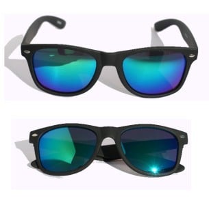 Image of MATTE BLACK REFLECTIVE SUNGLASSES