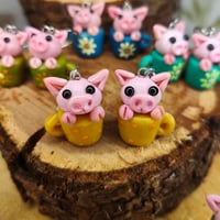 Image 5 of Kolczyki - "Świnka w kubku" 🐷🩷