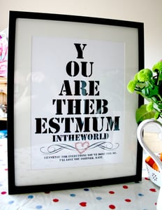 Image of "Best Mum in the World" Personalised Mothers Day Artwork