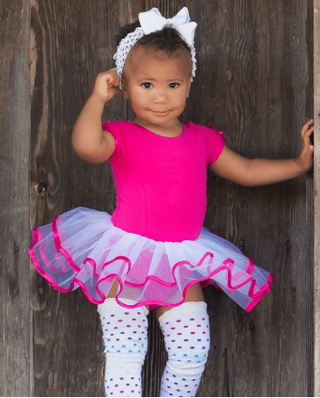 Image of Fuchsia & White Tutu Leotard