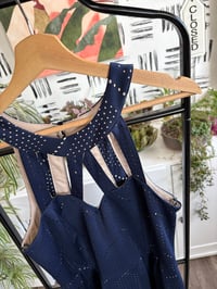 Image 3 of Navy blue sexy circle dress 