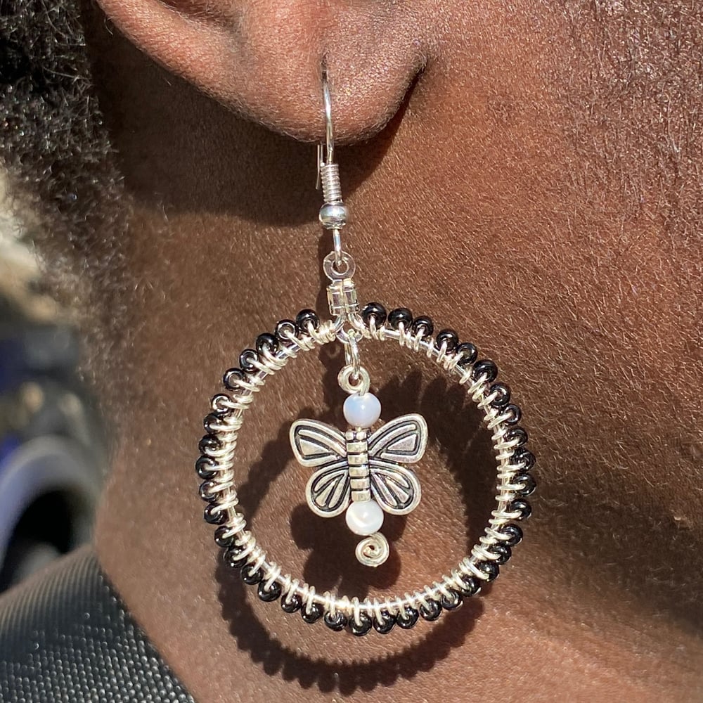 Image of butterfly rain earrings 