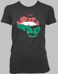 Image of Ladies In Power Salute BabyDoll Tee - Black