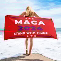 Image 2 of MAGA 2024 Stand With Trump - Beach Towel from PatriotsCo.com