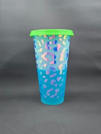 Image 2 of Holographic Cheetah Color Changing Cup