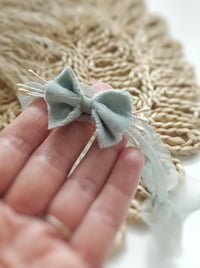 Image 2 of Photo prop | Newborn headband for photoshoot | sage celor bow