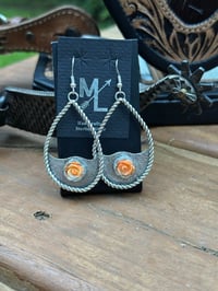 Orange Spiny Rose Earrings