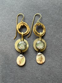 Image 1 of Opal resin earrings (leaves)