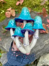 Teal Wall Mushrooms