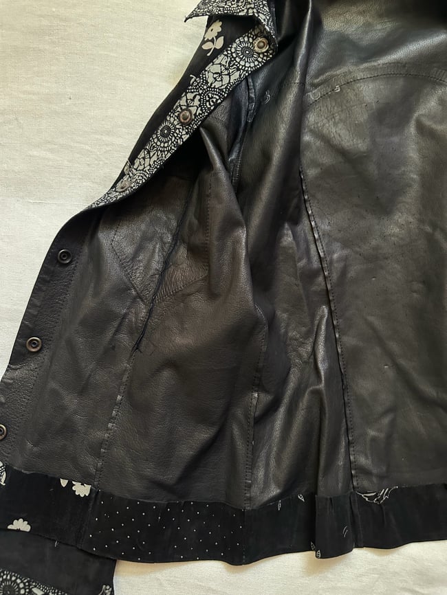 70s Roberto Cavalli leather suede snap jacket/ shirt 