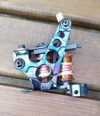 Image 1 of custom handmade liner tattoo machine oil blued