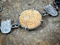 Image 2 of Fossilized Coral, Onyx, and Ghost Collar Necklace