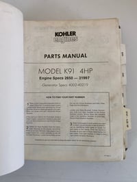 Image 2 of Kohler K-Series Part Manuals Binder
