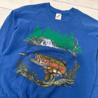 Image 2 of Vintage Rainbow Trout River Crewneck - L