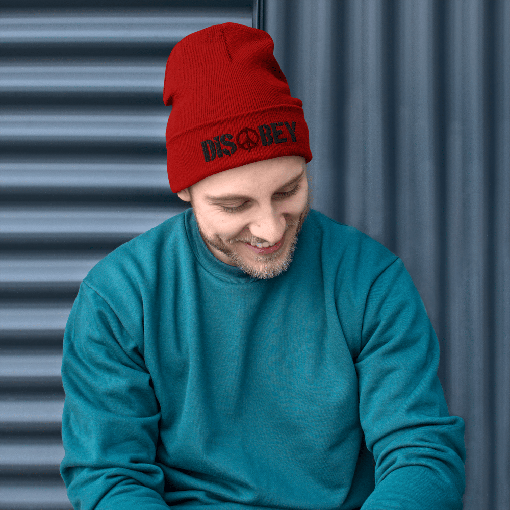 EMBROIDERED DISOBEY BEANIE