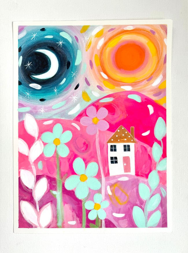 Garden Dreams. Original 9x12 paper painting