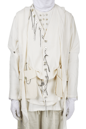 Image of ÆNRMÒUS - Coil Up Vest Jacket (White) 