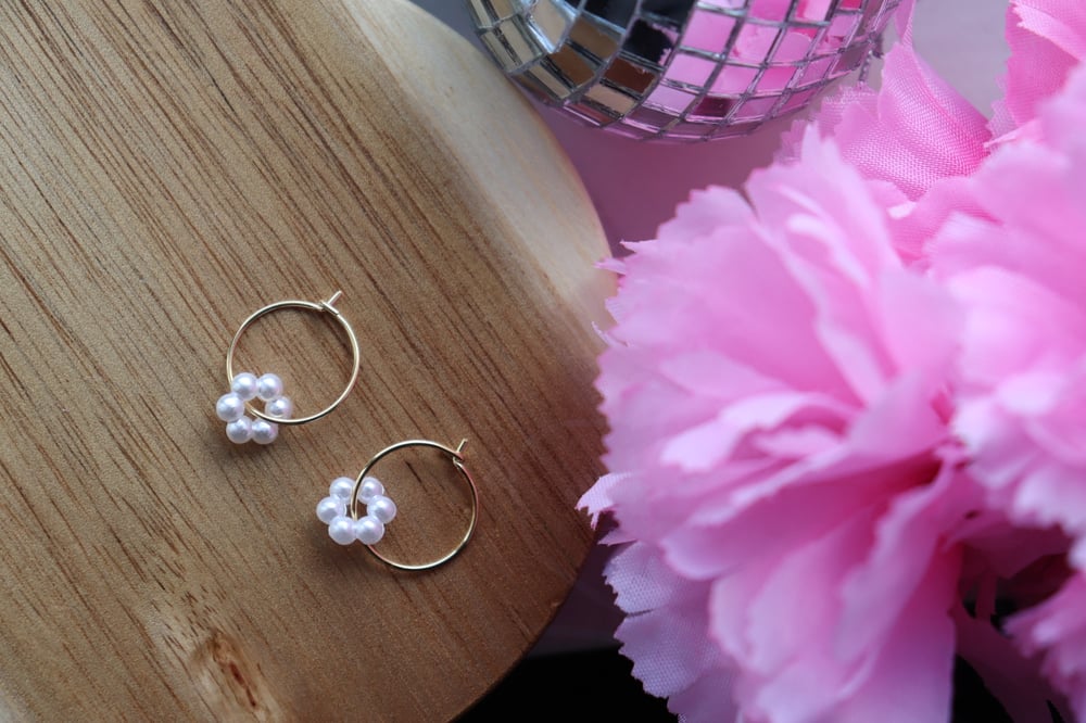 Image of Dainty Flower Hoops