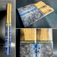 Image 1 of Mammoth Bark & Maple Burl Segmented Knife Scales 