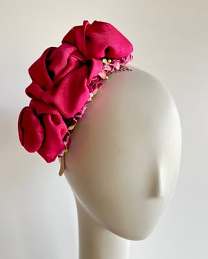 Image of Rose pink Dior rose headpiece 