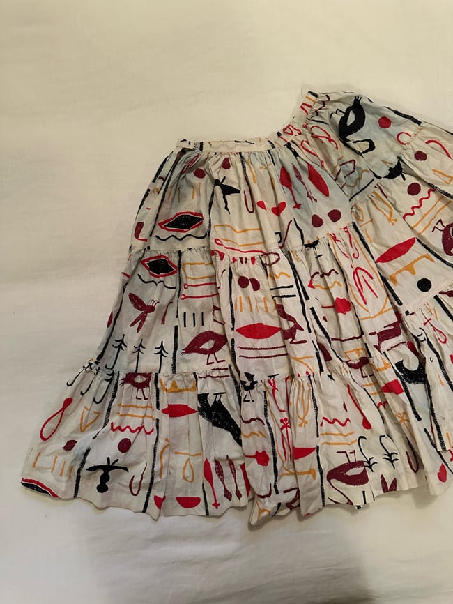1950s hieroglyphics cotton skirt