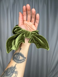 Image 1 of Olive Green Bat Wing Scrunchie 