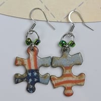 Image 1 of Puzzle Piece earrings Flags 1