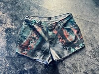 Image 1 of Graffiti Denim cut off Shorts