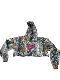 Image 1 of Camo cropped Smile Hoodie 