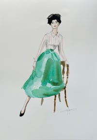 Image 1 of Vintage Lady / Original Watercolour Illustration