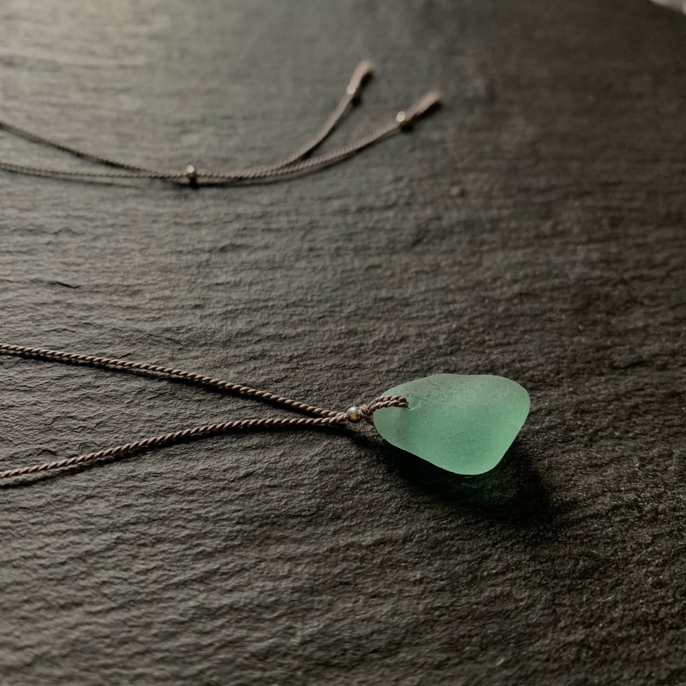 Image of Aqua sea glass necklace