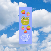 Image 1 of frog & strawberries tassled bookmark