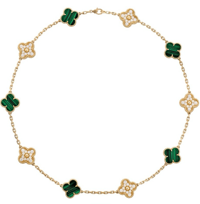 VCA Necklace - Diamante and Green