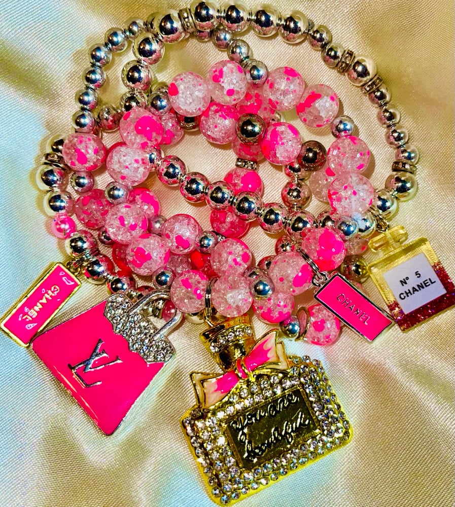 Image of Pink splash bracelets