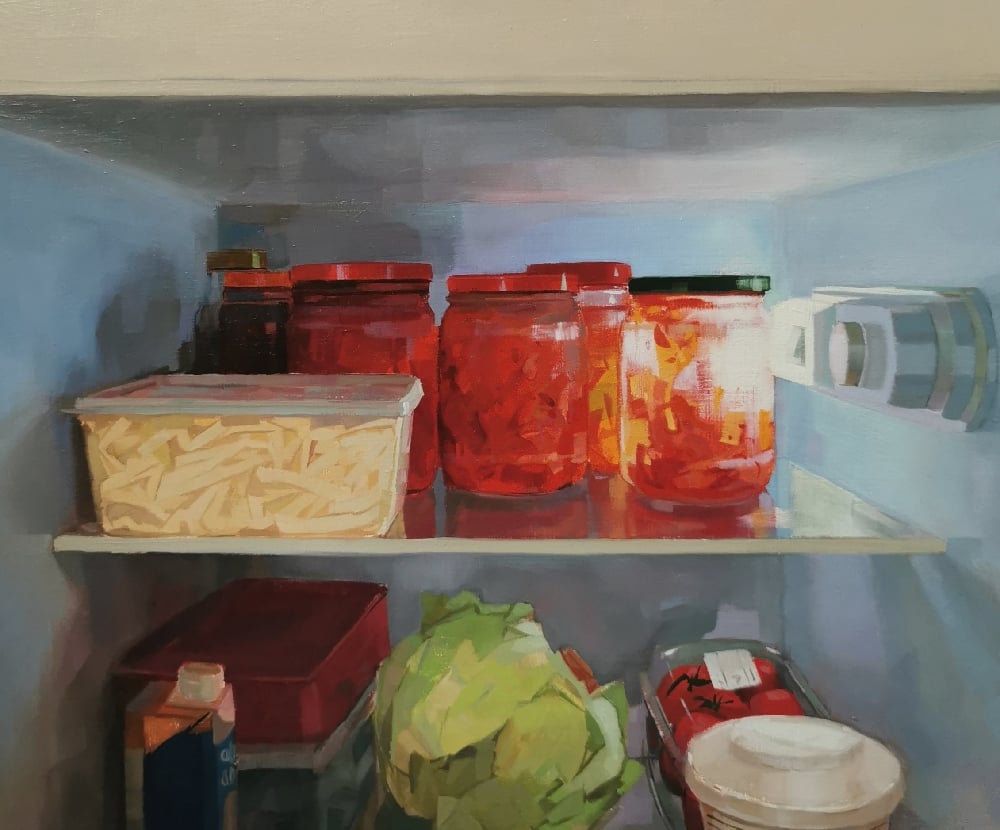Fridge Still Life with Kimchi