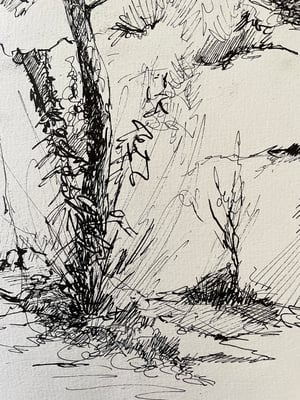 Image of VINTAGE DUTCH DRAWING: LANDSCAPE #7