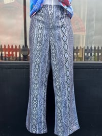 Image 4 of 90's Wet Look Snakeskin Trousers 14/16