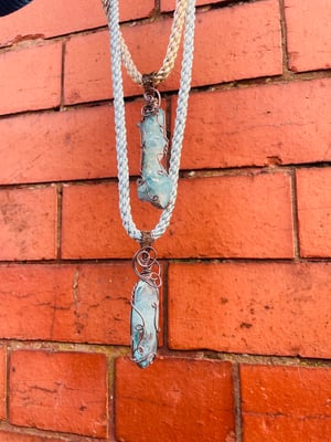 Image of Aqua aura rough grade a necklace 