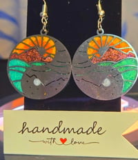 Image 2 of Handcrafted Resin Ying Yang Earrings 