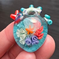 Image 4 of LARGE "MY HEART BELONGS TO THE SEA" ANATOMICALLY CORRECT HEART PENDANT 28