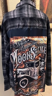Vintage Black/Gray Flannel Shirt Moonshine Car