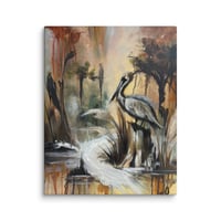 Image 4 of Pelican on Cypress Stump Canvas