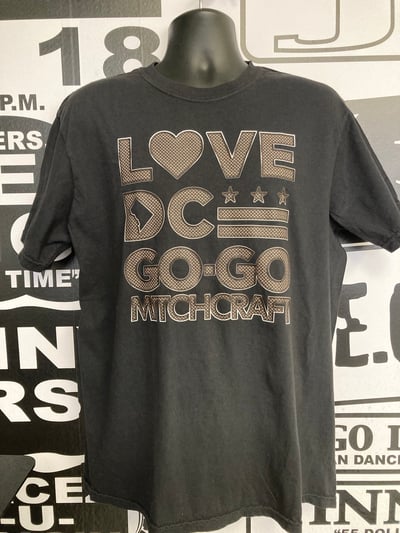 Image of LOVE DC GOGO MITCHCRAFT  Metal Grated Vintage Black Tee