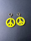 Gold Cubic Zirconia Yellow Peace Sign 