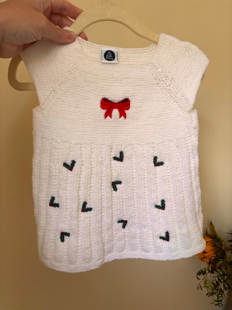 Image of Hand knitted white dress