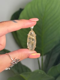 Image 4 of GOLDEN RUTILE IN QUARTZ PENDANT WITH CHAIN .925 STERLING SILVER -BRAZIL-
