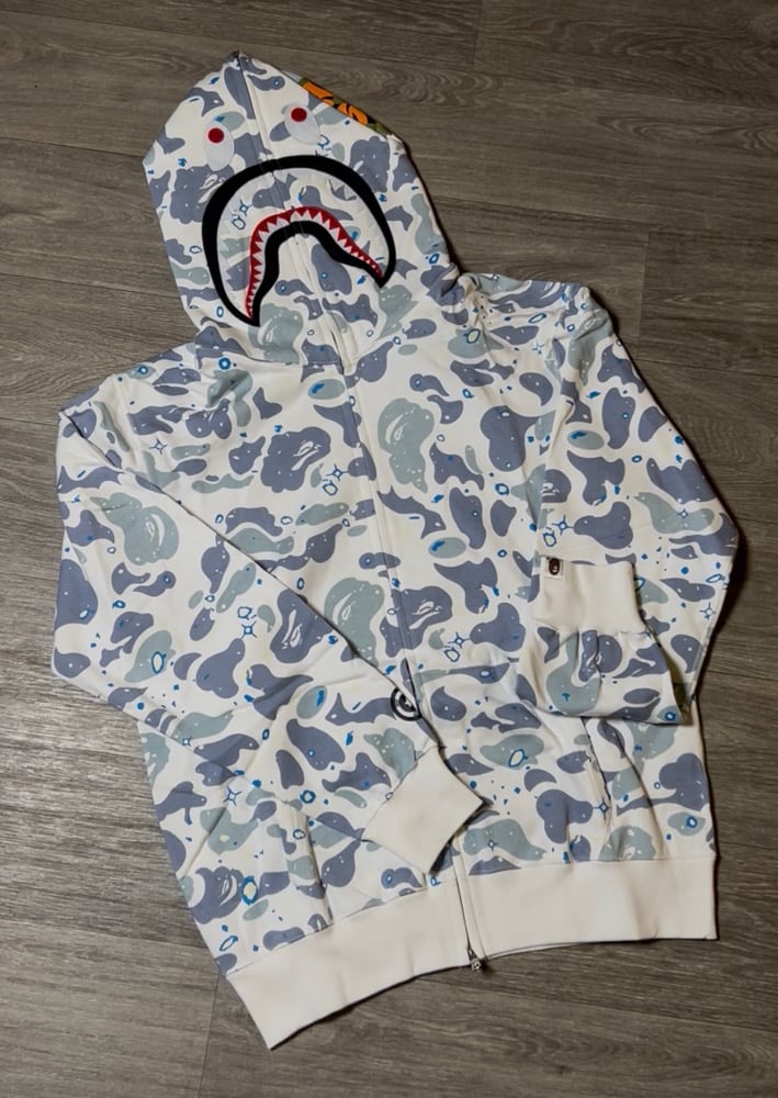 Image of BPE White Space Hoodie (Full ZipUp)