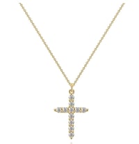     Golden Faith Cross Necklace – 18K Gold Plated Steel