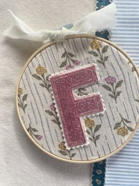 Image 1 of Fabric Glitter Initial Hoop